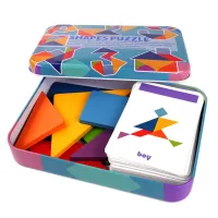 Mare puzzle tangram din lemn - jucărie educativă pentru copii de la 3 ani