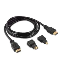 Câble de connexion HDMI M/M avec adaptateurs HDMI Mini / HDMI Micro