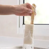Natural sponge from lufu on wooden handles - perfectly wash all glasses, ecological material