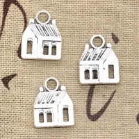 15 pcs Jewelry pendants in the form of cabins 14x18 mm, antique silver color, for production of own DIY jewelry