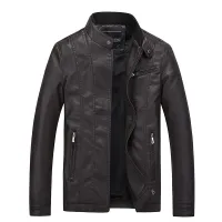 Motorcycle leather jacket for men