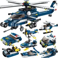 Set de construcție pentru copii - Elicopter de poliție 8 în 1