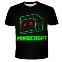 Tricou stilat pentru copii cu motiv din popularul joc Minecraft