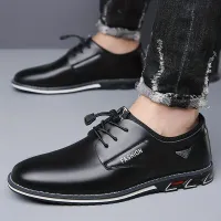 Men's leather fashion shoes, social loafers with soft sole