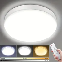 24W circular LED ceiling lamp with remote control, dimmable, IP54 waterproof, 2200LM, suitable for living room, bedroom, balcony and corridor.