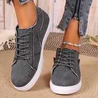 Women's single-colored sneakers, laced, light with soft sole, for skateboarding and comfortable walking