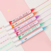 Modern trendy original set of scrolling markers with interesting pattern for decoration 6 pcs