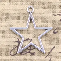 15 kusov príveskov "Star" (stará strieborná farba) pre vašu vlastnú výrobu šperkov