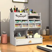 Table multi-functional typewriter storage box - DIY organizer with diagonal marker stand