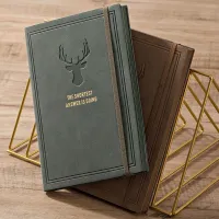 Original modern one-colour stylish notebook with rubber band and embroidery