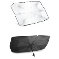 Folding sun visor into an umbrella-shaped car