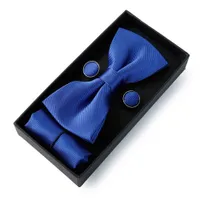 Men's bow tie, handkerchief and cuff links Augustine