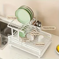 Detachable two-storey dish dryer with large capacity, drip and drip tray for kitchen line