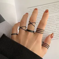 Dámské minimalistické prsteny - sada 6 ks