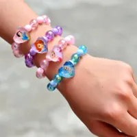 Bracelets s motívmi Ice Kingdom Elsa a Anna, s bleskovým efektom pre dievčatá
