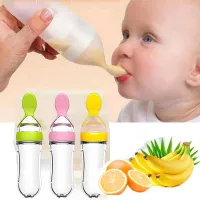 Butelka do karmienia niemowląt z silikonową łyżką -
