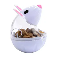 Interactive mouse-shaped food dispenser for cats