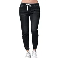 Women's jeans with rubber in the waist