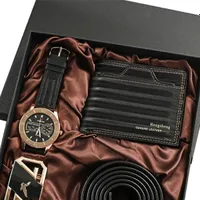 Men Quarter Luxury Business Digitális kódlista Chronograph World Time Decoration Bőrórák