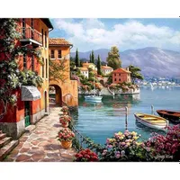 Frame Oil Painting by Numbers Seascape DIY Paint By Numbers Canvas Painting Handpaint Number Painting Gift SS_1005001679521459