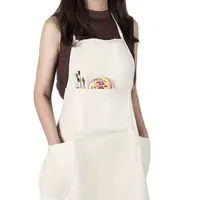 Waterproof paint apron with three pockets for adult women