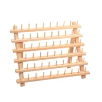 Wooden organizer for 60 sewing bobbins
