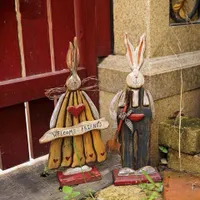 Happy Easter decorative hare - wooden