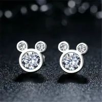 Beautiful Silver Earrings Mickey
