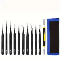 Stainless steel tweezers without magnetic effect with storage case