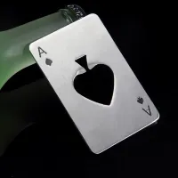 Pocket bottle opener in the shape of a playing card - Ace of Spades