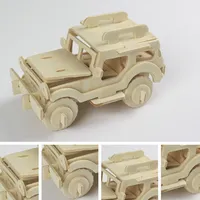 3D wooden jigsaw military car - wooden toys