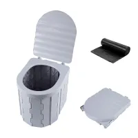 Folding portable toilets