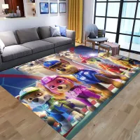 Tapis en flanelle pour enfants avec motif Pat' Patrouille