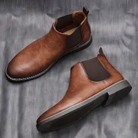 Men's Leather Shoes in British Style, Wearproof, Anti-Slip, Walking - Different Colors