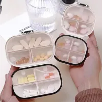 Cutie pentru pastile de călătorie cu compartimente pentru medicamente, cutie ușoară pentru pastile, organizator de pastile