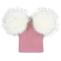 Children's winter cap with pompoms - 7 colours