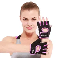 Non-slip half-finger weightlifting gloves