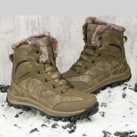 Botas de nieve de invierno de felpa para hombre para montañismo al aire libre y antideslizantes