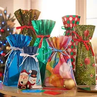 Šnúrkové vianočné darčekové tašky 15 sád