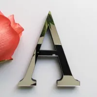 Adhesive mirror letters on the wall