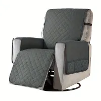 Double-sided washable armchair cover with legrest, furniture guard with adjustable elastic straps