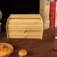 Practical bamboo breadbox: 2v1 storage space for breads and sandwiches, breathable and keeps bread fresh, stylish supplement kitchen