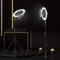 Kruhové LED světlo na selfie s nastavitelným stojanem, 30,48 cm, včetně držáku telefonu