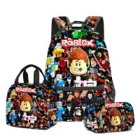 Stylish school set for children - Backpack, pencil case, lunch bag in various Roblox motifs