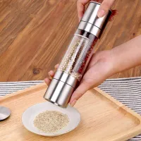 Stainless steel pepper and salt grinder