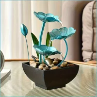 1pc Decorative fountain of metal - modern design, sound water for relaxation - office or living room decoration