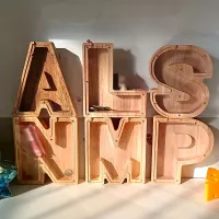 Wooden box with letters - 26 alphabetical banks, personalized, for children and as decorations
