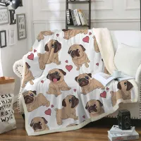 Pleasant blanket De02 with dogs - 130 x 150 cm
