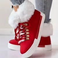 Women's winter boots made of fluffy velvet