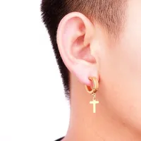 Hanging earrings cross unisex